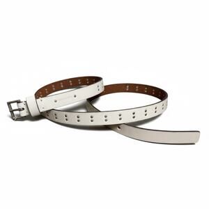 AllSaints Women Leather Belt Cream Studded Adjustable Size Medium